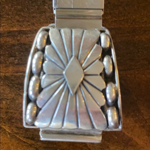 Men’s Native American Hopi Silver Watchband - Picture 4 of 8